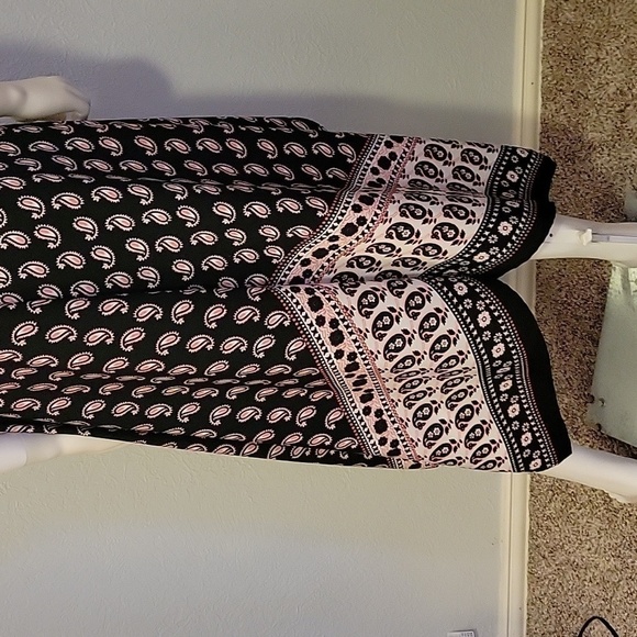 MAGIC 1990s Paisley Assymetric Handkerchief Sharkbite Spaghetti Strap Slip Dress - Picture 8 of 11